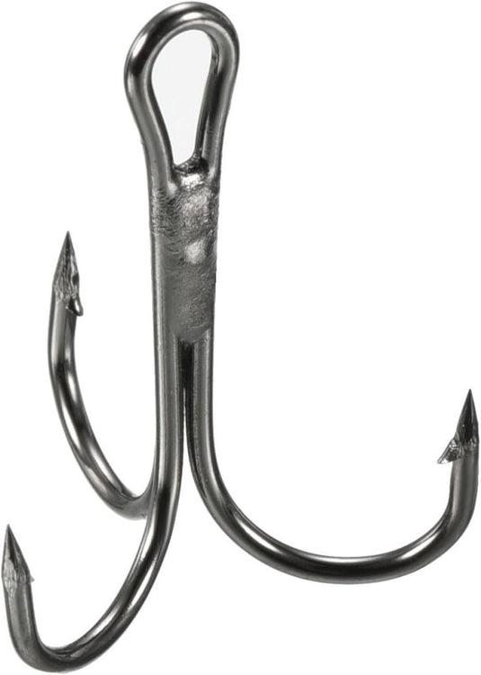 Dreggen 10 stuks maat 1/0 van koolstofstaal zwart – drievoudige vishaken – visaccessoires - happygetfit.com