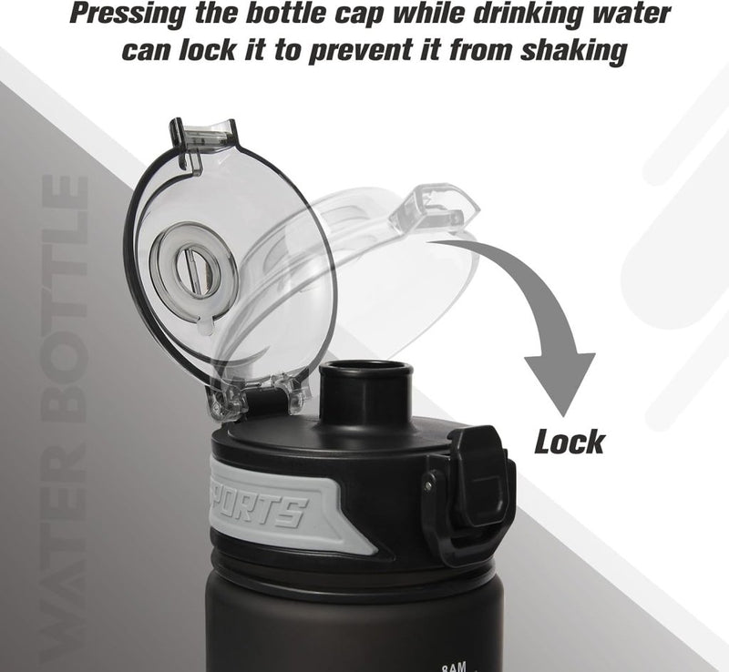 Laden Sie das Bild in Galerie -Viewer, Drinkfles 1 liter van BPA-vrij Tritan met tijdmarkering en lekvrije dop – waterfles – hydratatiefles - happygetfit.com
