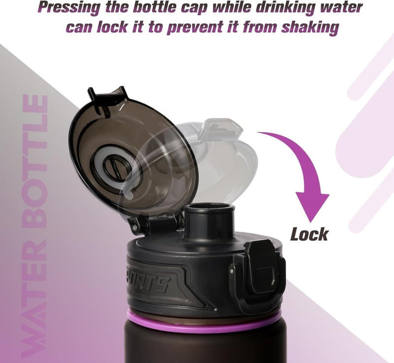 Laden Sie das Bild in Galerie -Viewer, Drinkfles 1 liter van BPA-vrij Tritan met tijdmarkering en lekvrije dop – waterfles – hydratatiefles - happygetfit.com

