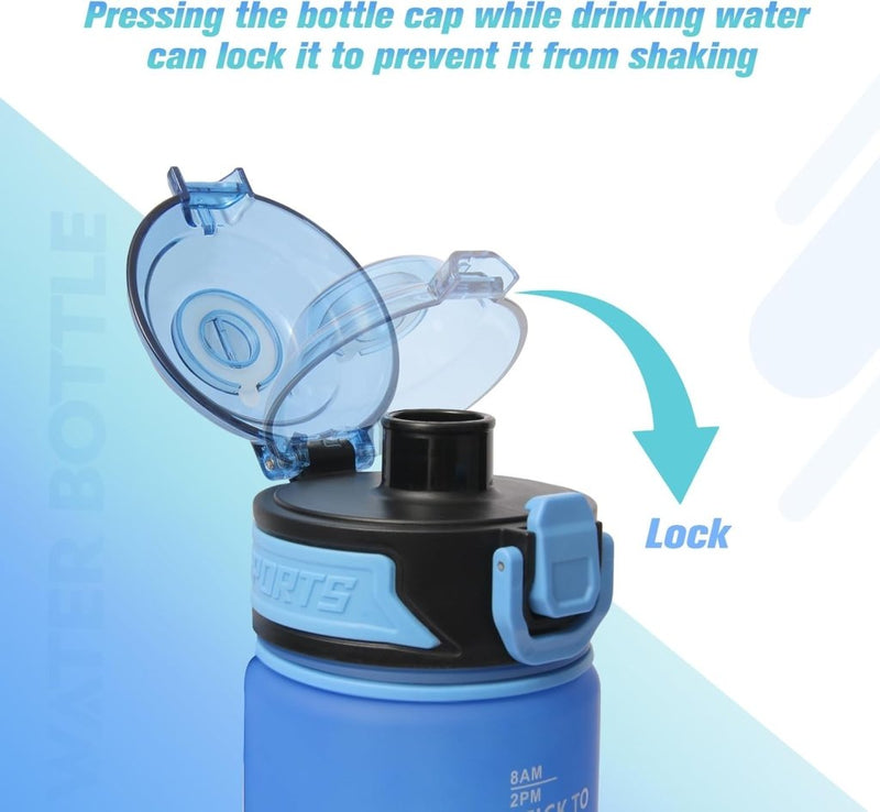 Laden Sie das Bild in Galerie -Viewer, Drinkfles 1 liter van BPA-vrij Tritan met tijdmarkering en lekvrije dop – waterfles – hydratatiefles - happygetfit.com
