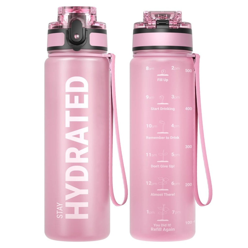 Załaduj obraz do przeglądarki galerii, Drinkfles 750 ml BPA-vrij met tijdmarkeringen en lekvrije dop – waterfles – sportfles - happygetfit.com
