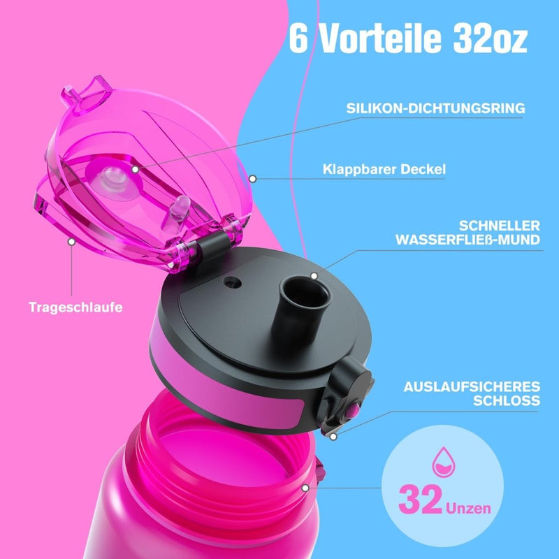 Załaduj obraz do przeglądarki galerii, Drinkfles 750 ml BPA-vrij met tijdmarkeringen en lekvrije dop – waterfles – sportfles - happygetfit.com
