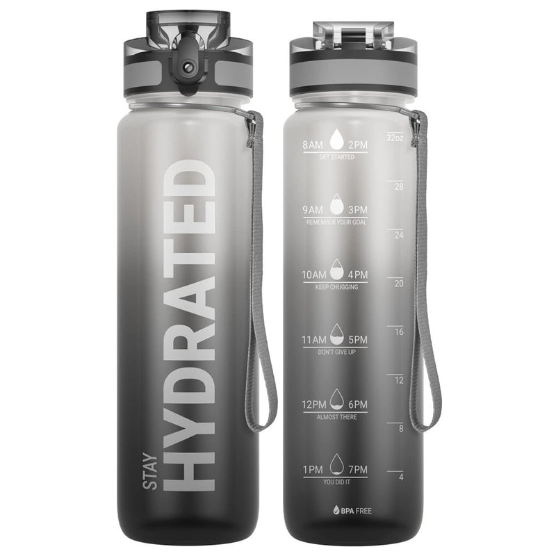 Załaduj obraz do przeglądarki galerii, Drinkfles 750 ml BPA-vrij met tijdmarkeringen en lekvrije dop – waterfles – sportfles - happygetfit.com
