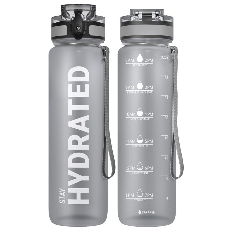 Załaduj obraz do przeglądarki galerii, Drinkfles 750 ml BPA-vrij met tijdmarkeringen en lekvrije dop – waterfles – sportfles - happygetfit.com
