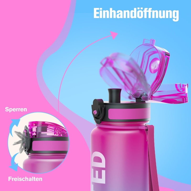 Załaduj obraz do przeglądarki galerii, Drinkfles 750 ml BPA-vrij met tijdmarkeringen en lekvrije dop – waterfles – sportfles - happygetfit.com

