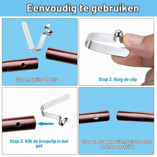 Drukknop veerclips 6 stuks 10,5 x 7,5 mm van staal – buisclips – kajak camping accessoires - happygetfit.com