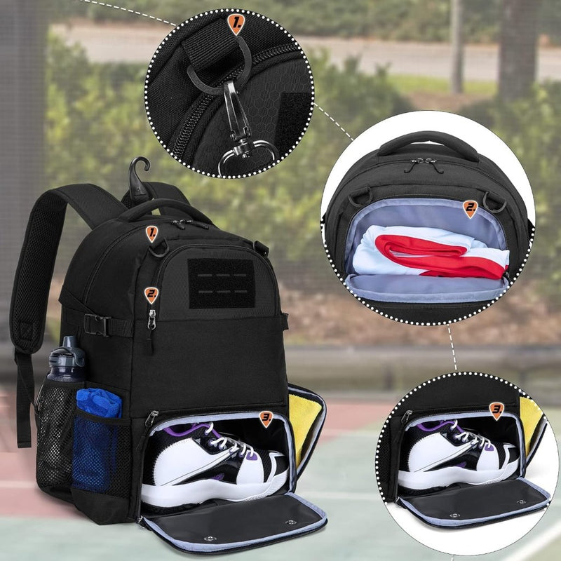 Laden Sie das Bild in Galerie -Viewer, DSLEAF Basketbalrugzak voor jongeren, voetbaltas met apart geventileerd schoenvak voor basketbal, voetbal, volleybal training - happygetfit.com

