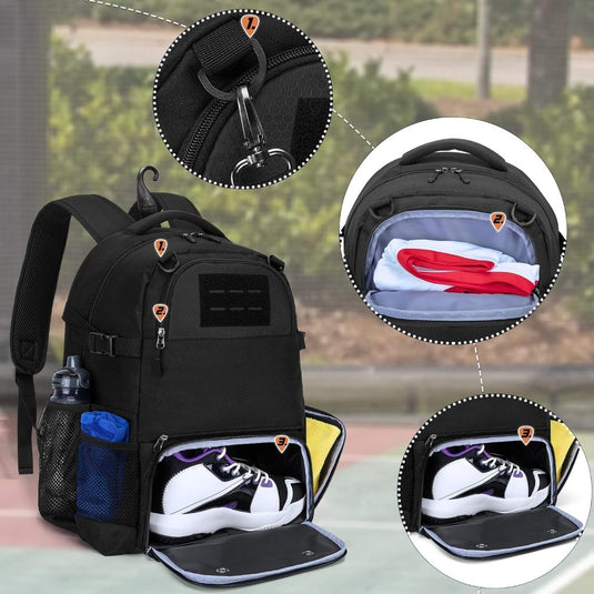 DSLEAF Basketbalrugzak voor jongeren, voetbaltas met apart geventileerd schoenvak voor basketbal, voetbal, volleybal training - happygetfit.com