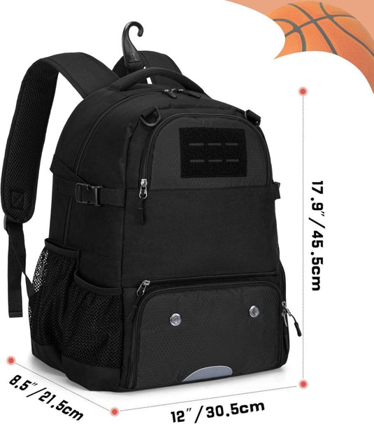 DSLEAF Basketbalrugzak voor jongeren, voetbaltas met apart geventileerd schoenvak voor basketbal, voetbal, volleybal training - happygetfit.com