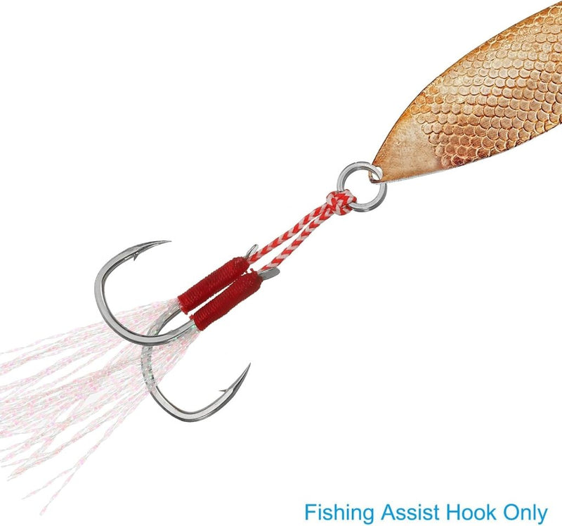 Load image into Gallery viewer, Dubbele assist vishaken 5 stuks maat 13 met glow draad – jigging haken – visaccessoires - happygetfit.com
