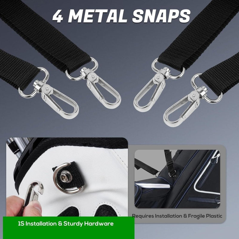 Chargez l'image dans la visionneuse de la galerie, Dubbele golftas schouderriem verstelbaar met gewatteerde schouderstukken en 4 metalen haken – draagharnas – golftasriemen - happygetfit.com

