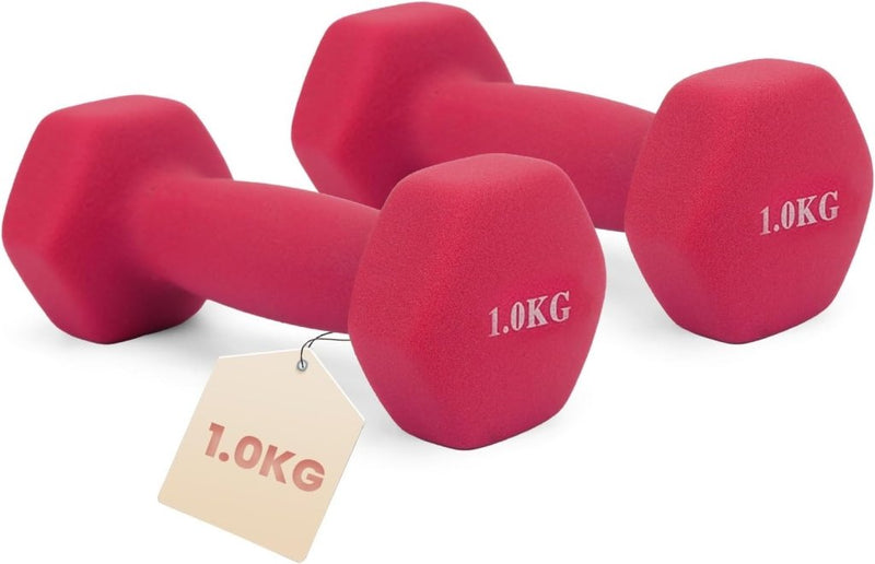 Laad afbeelding in Galerijviewer, Dumbbells set van 2 x 1 kg met antislip grip - happygetfit.com
