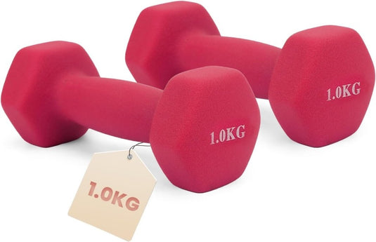 Dumbbells set van 2 x 1 kg met antislip grip - happygetfit.com