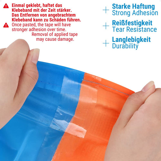 ecooe Reparatietape voor tenten, 8 cm x 5 m, reparatietape, professioneel, waterdicht, transparant, voor het repareren van luifels, tent, pvc-coating, paviljoen, vrachtwagenzeil - happygetfit.com