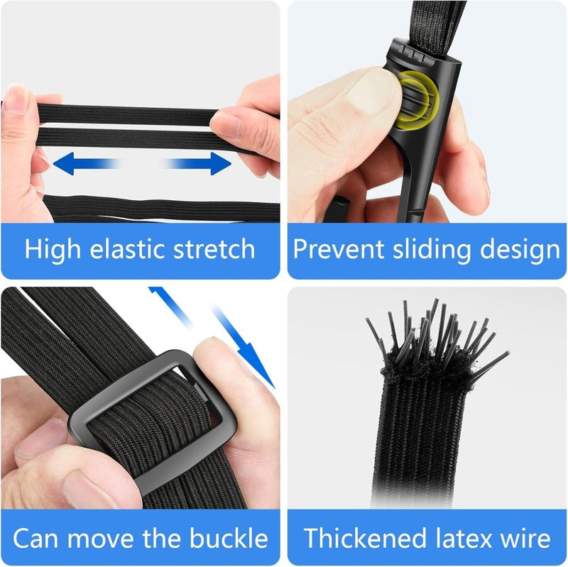 Load image into Gallery viewer, Elastische bagagespanners met haken en bagagenet – 3-delig - happygetfit.com
