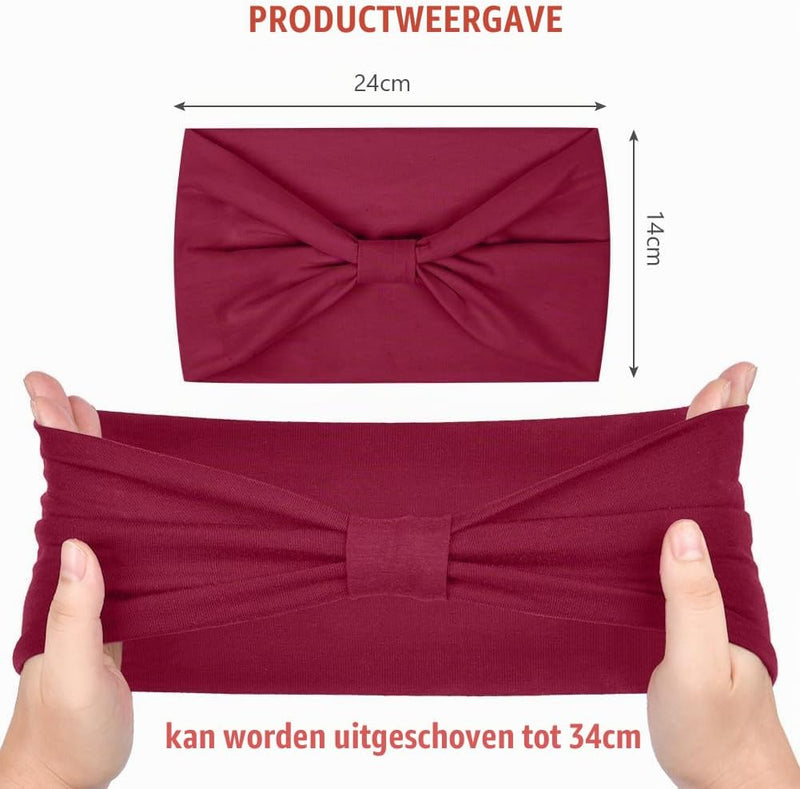 Bild im Galerie-Viewer laden, Elastische haarbanden dames 4 stuks van zachte polyesterstof met brede pasvorm voor yoga en fitness – sporthaarbanden – tulbandhoofdbanden - happygetfit.com
