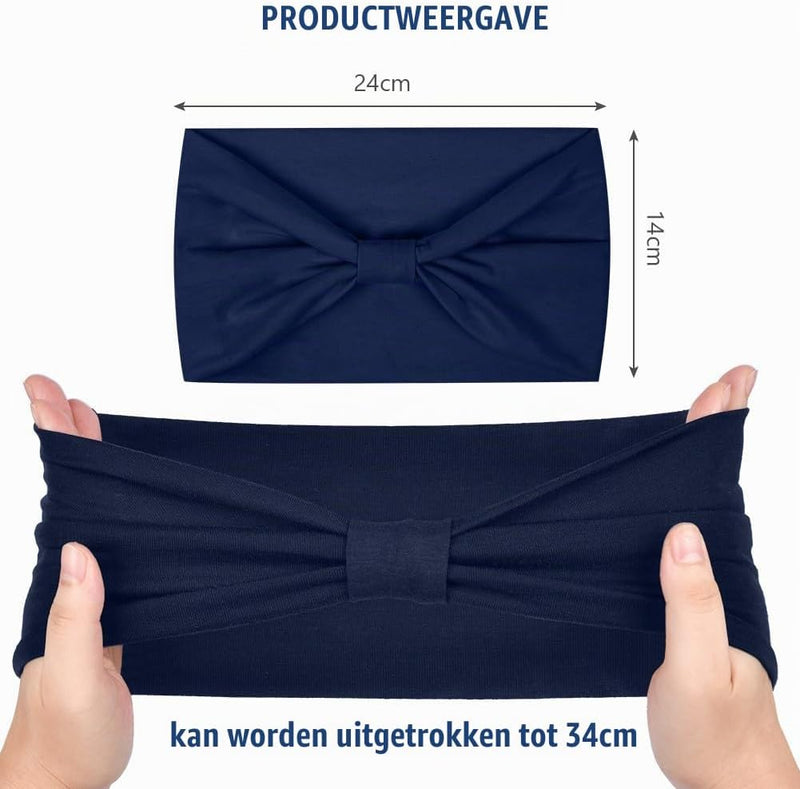 Bild im Galerie-Viewer laden, Elastische haarbanden dames 4 stuks van zachte polyesterstof met brede pasvorm voor yoga en fitness – sporthaarbanden – tulbandhoofdbanden - happygetfit.com
