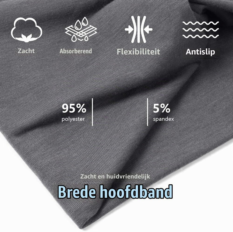 Bild im Galerie-Viewer laden, Elastische haarbanden dames 4 stuks van zachte polyesterstof met brede pasvorm voor yoga en fitness – sporthaarbanden – tulbandhoofdbanden - happygetfit.com
