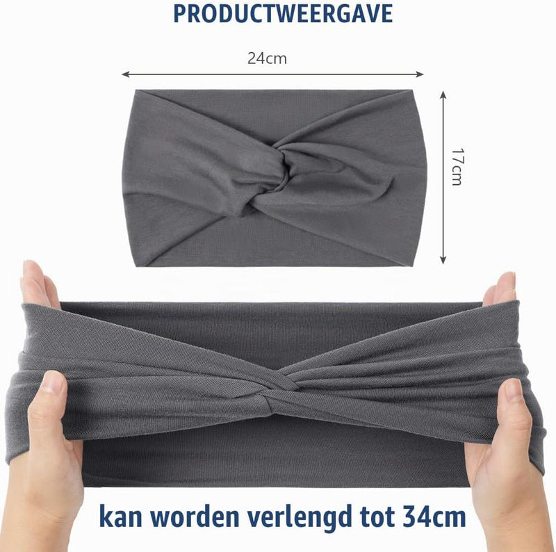 Bild im Galerie-Viewer laden, Elastische haarbanden dames 4 stuks van zachte polyesterstof met brede pasvorm voor yoga en fitness – sporthaarbanden – tulbandhoofdbanden - happygetfit.com
