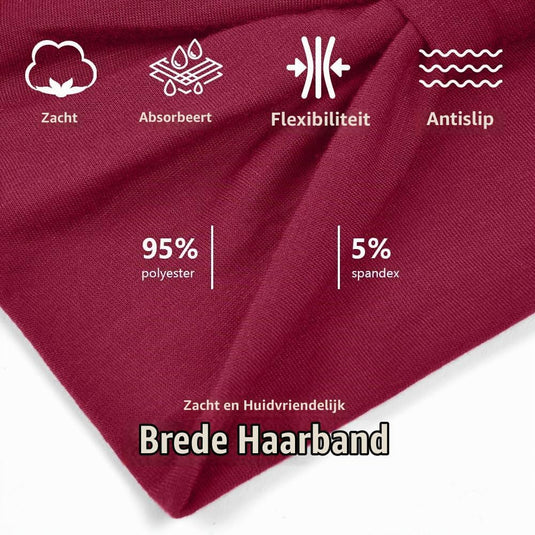 Elastische haarbanden dames 4 stuks van zachte polyesterstof met brede pasvorm voor yoga en fitness – sporthaarbanden – tulbandhoofdbanden - happygetfit.com