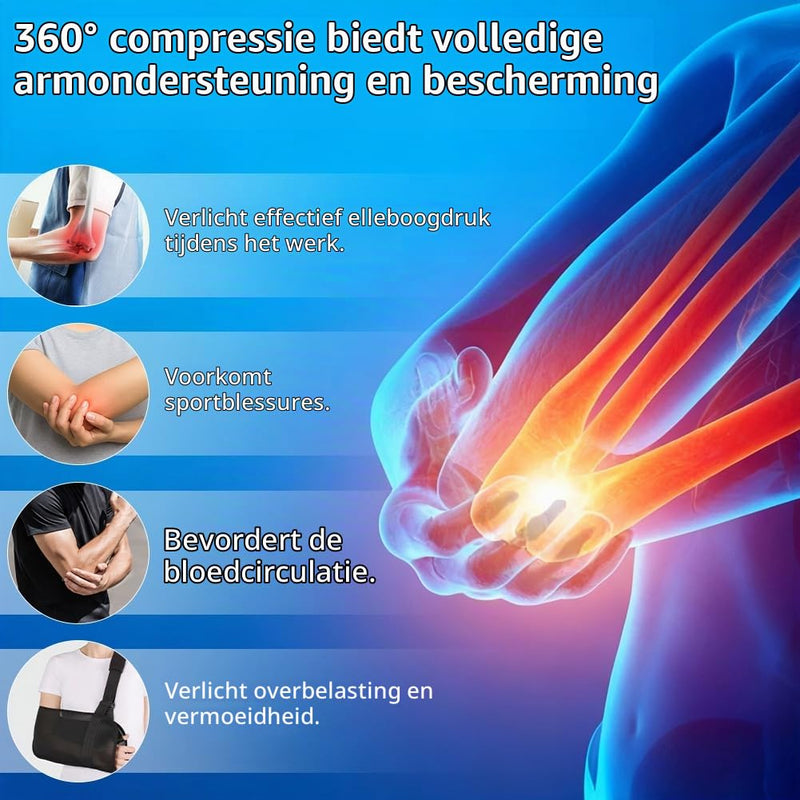 Charger l’image dans la visionneuse de galerie, Elleboogbandage met verstelbare compressieriem van ademend nylon en elastaan voor sport en dagelijks gebruik – elleboogsteun – tennisarmbandage - happygetfit.com
