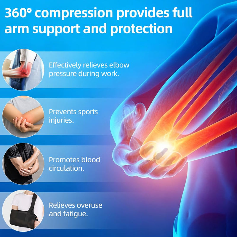 Charger l’image dans la visionneuse de galerie, Elleboogbandage met verstelbare compressieriem van ademend nylon en elastaan voor sport en dagelijks gebruik – elleboogsteun – tennisarmbandage - happygetfit.com

