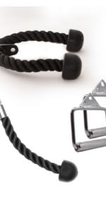 Laad afbeelding in Galerijviewer, Ontdek onze fitnessapparatuur-accessoires, waaronder de multifunctionele fitnessaccessoire met een zwart touw en rubberen uiteinden. De Stijgbeugel D-vorm handvat voor krachtige fitness workouts is perfect voor kabelmachines en multi-gyms. Verbeter uw workout-ervaring vandaag nog!.
