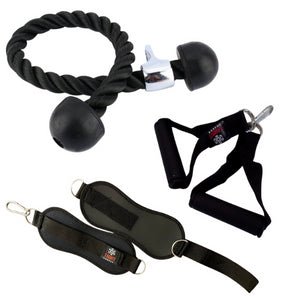 Laad afbeelding in Galerijviewer, Fitnessapparatuur is voorzien van een multifunctioneel fitnessaccessoire met tricepstouw, enkelbanden en Stijgbeugel D-vorm handvat voor krachtige fitnesstrainingen handgrepen met karabijnhaken, ideaal voor kabelmachines en multigyms.
