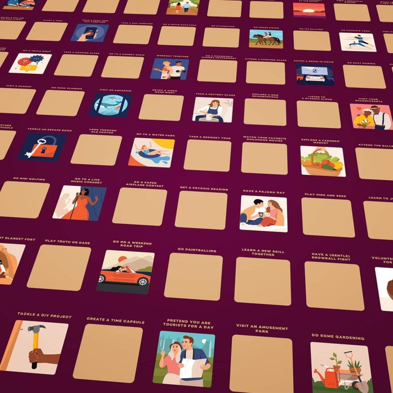 Load image into Gallery viewer, Enno Vatti 100 Dates Scratch Off Poster - Ultimate Adventure Challenge for Couples - Fun Bucket List Scratch Off Ideas for Date Night, Anniversary, Valentine's Day - 16.5"x23.4" Date Night Scratch Off - happygetfit.com

