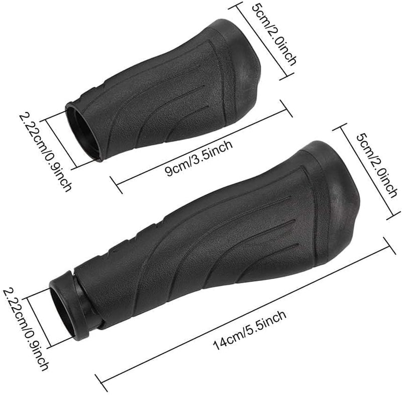 Laad afbeelding in Galerijviewer, Ergonomische fietshandvatten 22 mm lang en kort zwart - happygetfit.com
