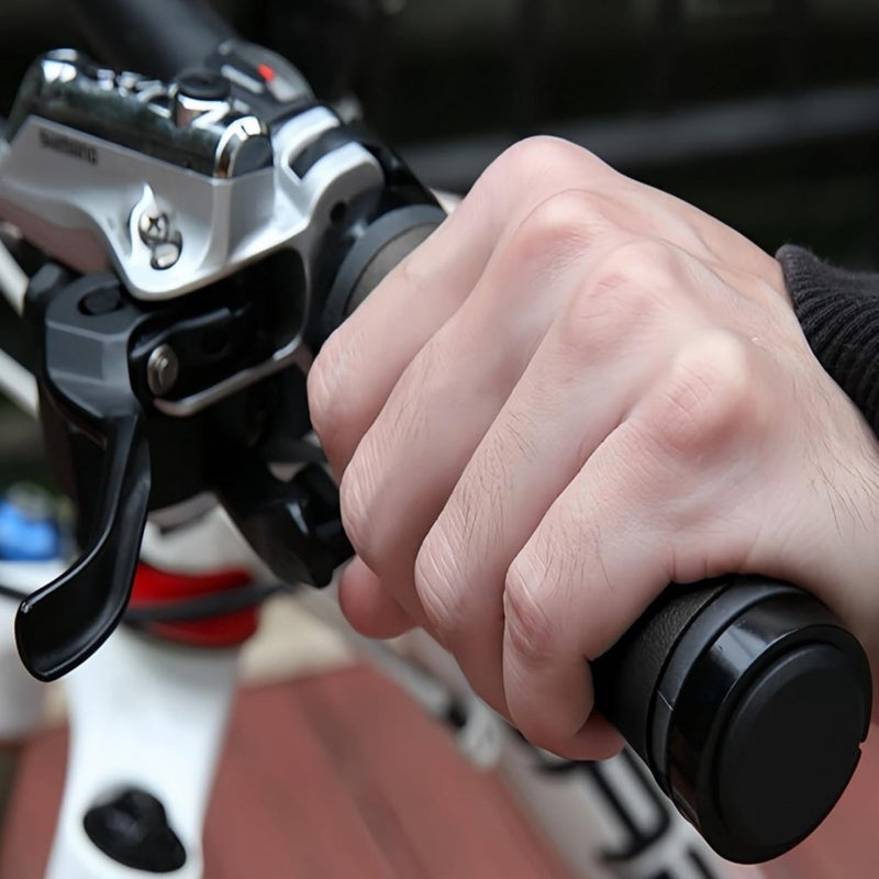 Laad afbeelding in Galerijviewer, Ergonomische fietshandvatten 22 mm zwart met einddoppen - happygetfit.com
