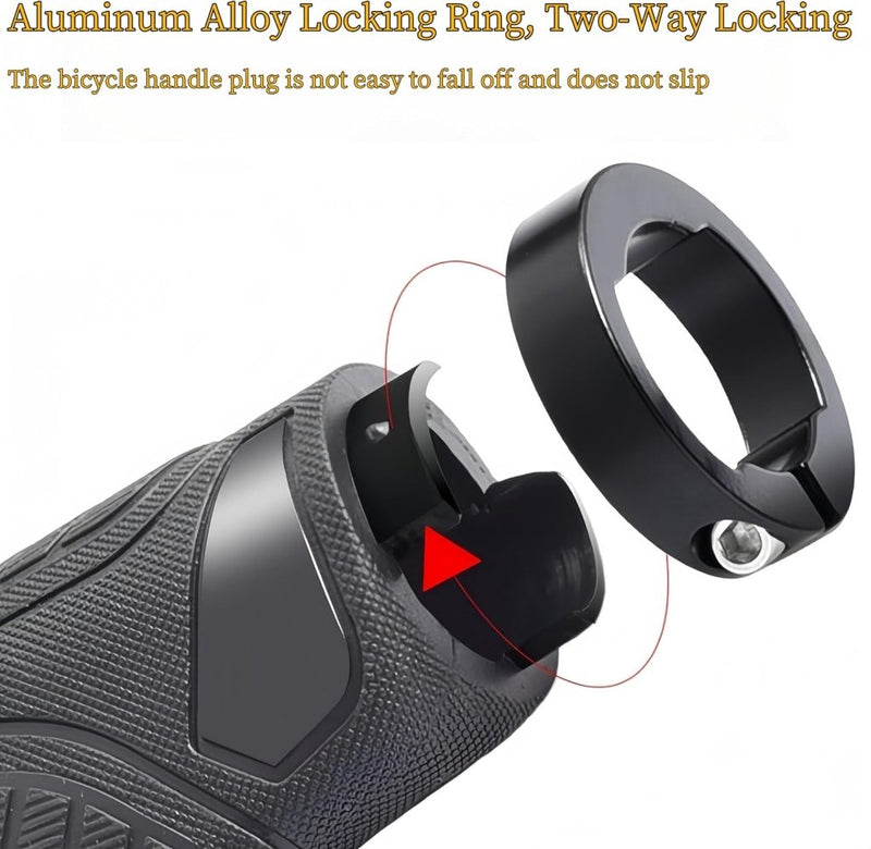 Laad afbeelding in Galerijviewer, Ergonomische fietshandvatten 22 mm zwart met einddoppen - happygetfit.com
