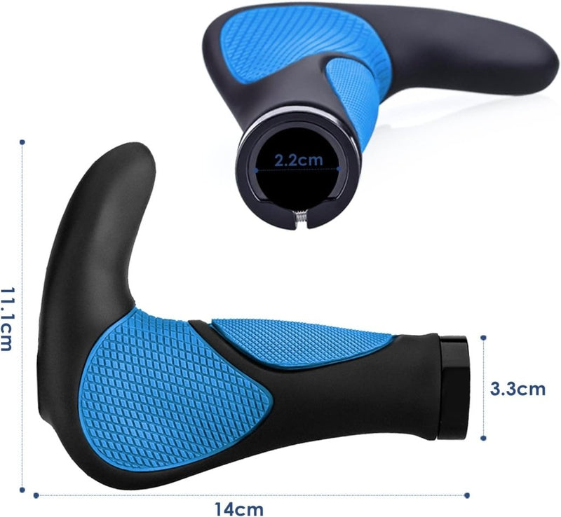 Laad afbeelding in Galerijviewer, Ergonomische fietshandvatten 22 mm zwart/grijs - happygetfit.com
