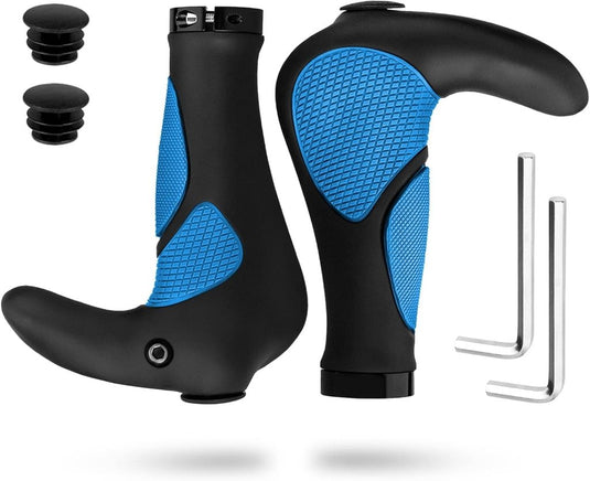 Ergonomische fietshandvatten 22 mm zwart/grijs - happygetfit.com