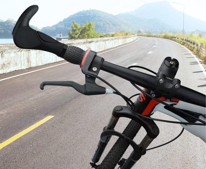 Laad afbeelding in Galerijviewer, Ergonomische fietshandvatten 22 mm zwart/grijs - happygetfit.com
