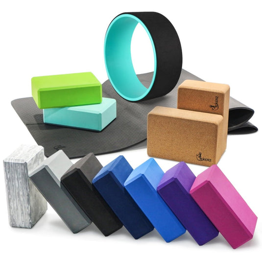 EXERZ Yoga Blocks 2 pack, Gym Blocks, Exercise Workout Fitness Bricks, Pilates Stretch Handstand Non-Slip - happygetfit.com