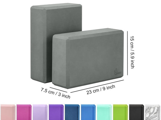 EXERZ Yoga Blocks 2 pack, Gym Blocks, Exercise Workout Fitness Bricks, Pilates Stretch Handstand Non-Slip - happygetfit.com
