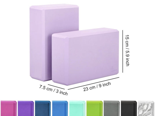 EXERZ Yoga Blocks 2 pack, Gym Blocks, Exercise Workout Fitness Bricks, Pilates Stretch Handstand Non-Slip - happygetfit.com