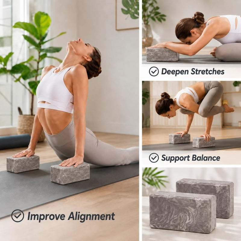 Laad afbeelding in Galerijviewer, EXERZ Yoga Blocks 2 pack, Gym Blocks, Exercise Workout Fitness Bricks, Pilates Stretch Handstand Non-Slip - happygetfit.com
