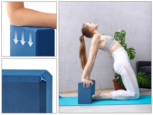 EXERZ Yoga Blocks 2 pack, Gym Blocks, Exercise Workout Fitness Bricks, Pilates Stretch Handstand Non-Slip - happygetfit.com