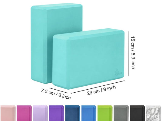 EXERZ Yoga Blocks 2 pack, Gym Blocks, Exercise Workout Fitness Bricks, Pilates Stretch Handstand Non-Slip - happygetfit.com