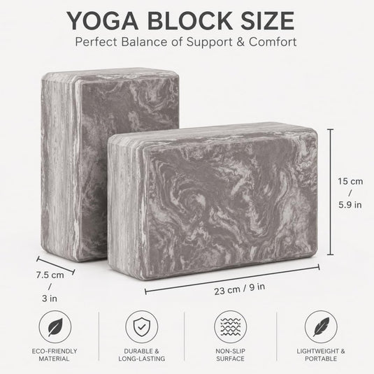 EXERZ Yoga Blocks 2 pack, Gym Blocks, Exercise Workout Fitness Bricks, Pilates Stretch Handstand Non-Slip - happygetfit.com