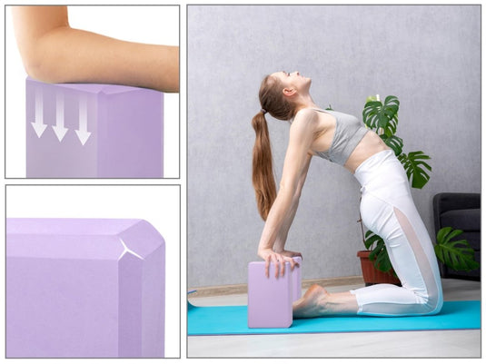 EXERZ Yoga Blocks 2 pack, Gym Blocks, Exercise Workout Fitness Bricks, Pilates Stretch Handstand Non-Slip - happygetfit.com