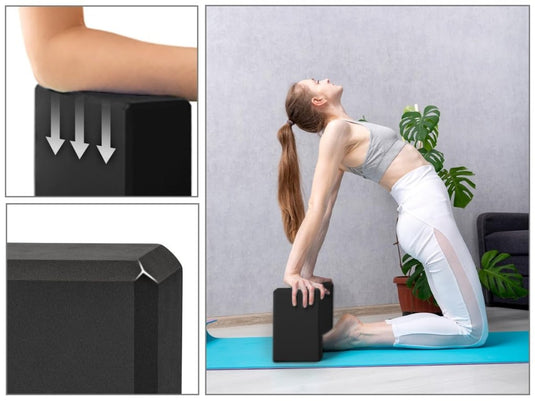 EXERZ Yoga Blocks 2 pack, Gym Blocks, Exercise Workout Fitness Bricks, Pilates Stretch Handstand Non-Slip - happygetfit.com