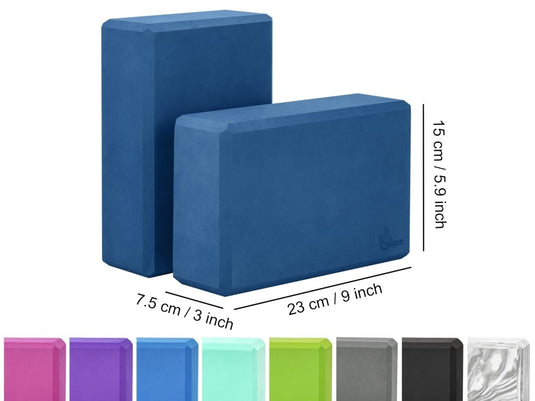 EXERZ Yoga Blocks 2 pack, Gym Blocks, Exercise Workout Fitness Bricks, Pilates Stretch Handstand Non-Slip - happygetfit.com