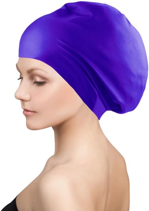 Bild im Galerie-Viewer laden, Extra grote badmuts voor dames van elastische siliconen voor lang haar en dreadlocks – zwemcap – haarbescherming - happygetfit.com

