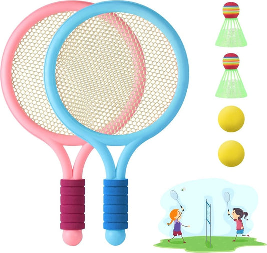 Federball Set Kinder Badminton Set Tennisschläger Spielzeug Geschenkset für Kinder - happygetfit.com