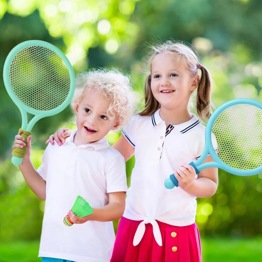 Federball Set Kinder Badminton Set Tennisschläger Spielzeug Geschenkset für Kinder - happygetfit.com