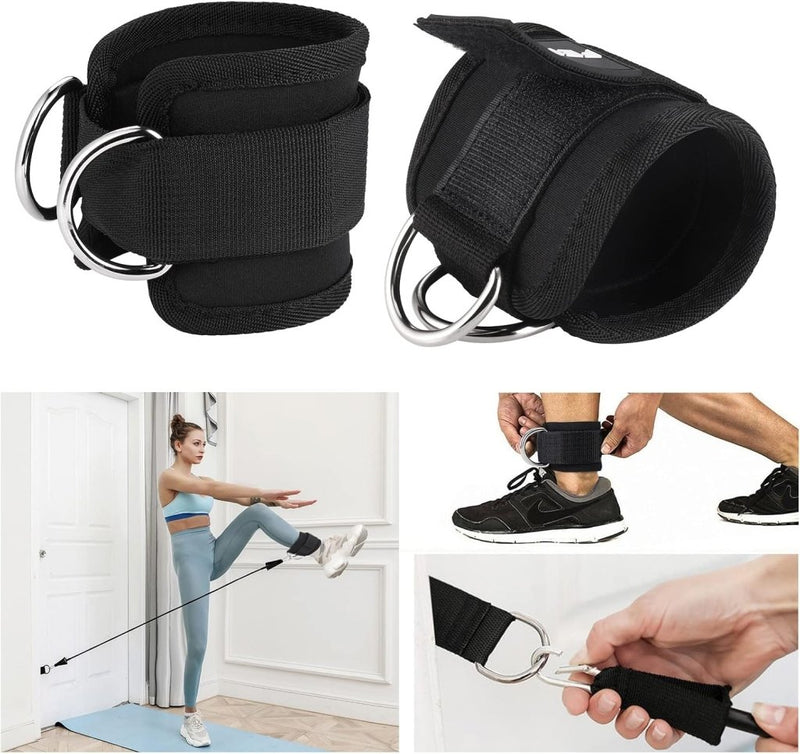 Load image into Gallery viewer, Fentar 2 verstelbare enkelbanden voor kabelmachine, comfortabele trainingsenkelband, trainingsenkelbanden met twee D-ringen, enkelband voor kabelmachines, enkelband voor trainen benen met kabelmachine - happygetfit.com
