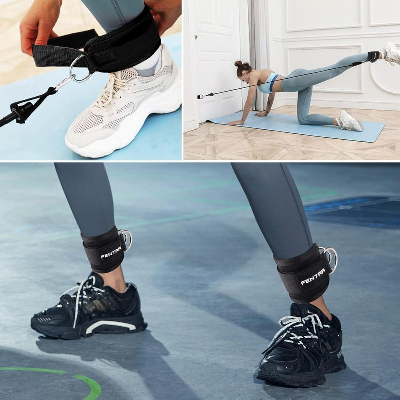 Load image into Gallery viewer, Fentar 2 verstelbare enkelbanden voor kabelmachine, comfortabele trainingsenkelband, trainingsenkelbanden met twee D-ringen, enkelband voor kabelmachines, enkelband voor trainen benen met kabelmachine - happygetfit.com
